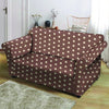 Brown Tiny Polka Dot Loveseat Cover-grizzshop