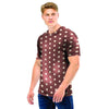 Brown Tiny Polka Dot Men T Shirt-grizzshop