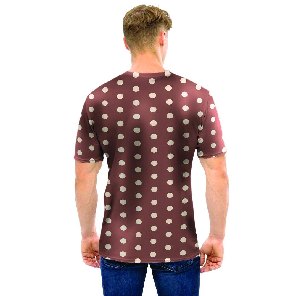 Brown Tiny Polka Dot Men T Shirt-grizzshop