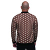 Brown Tiny Polka Dot Men's Bomber Jacket-grizzshop