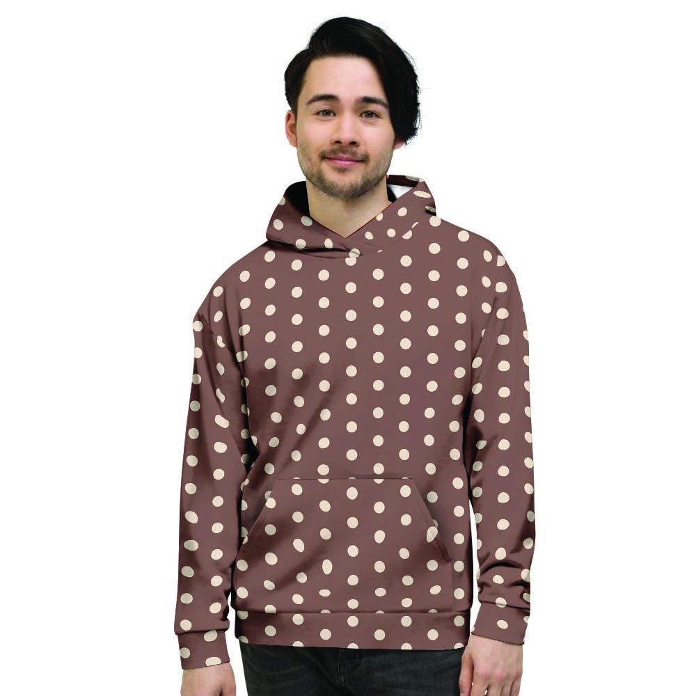 Brown Tiny Polka Dot Men's Hoodie-grizzshop