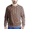 Brown Tiny Polka Dot Men's Sweatshirt-grizzshop