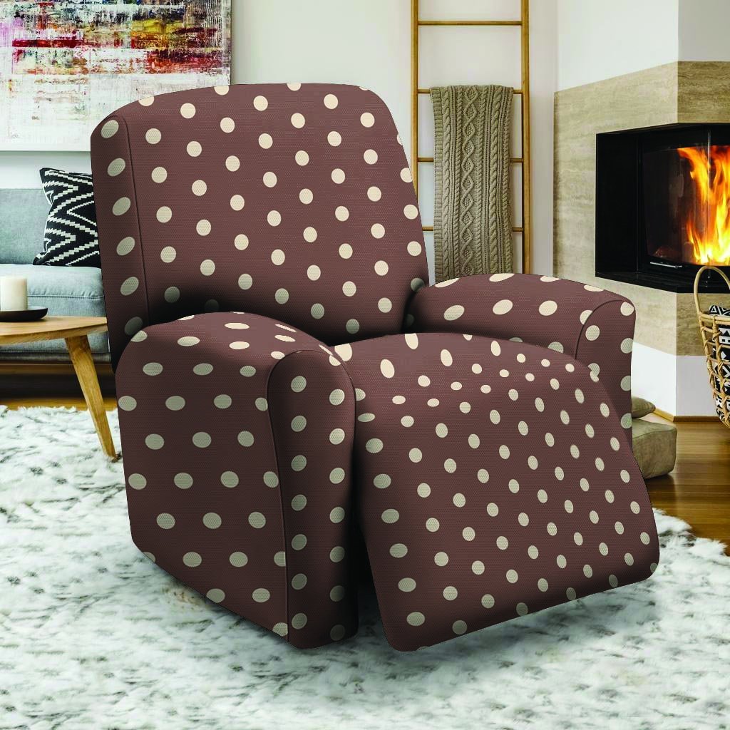 Brown Tiny Polka Dot Recliner Cover-grizzshop