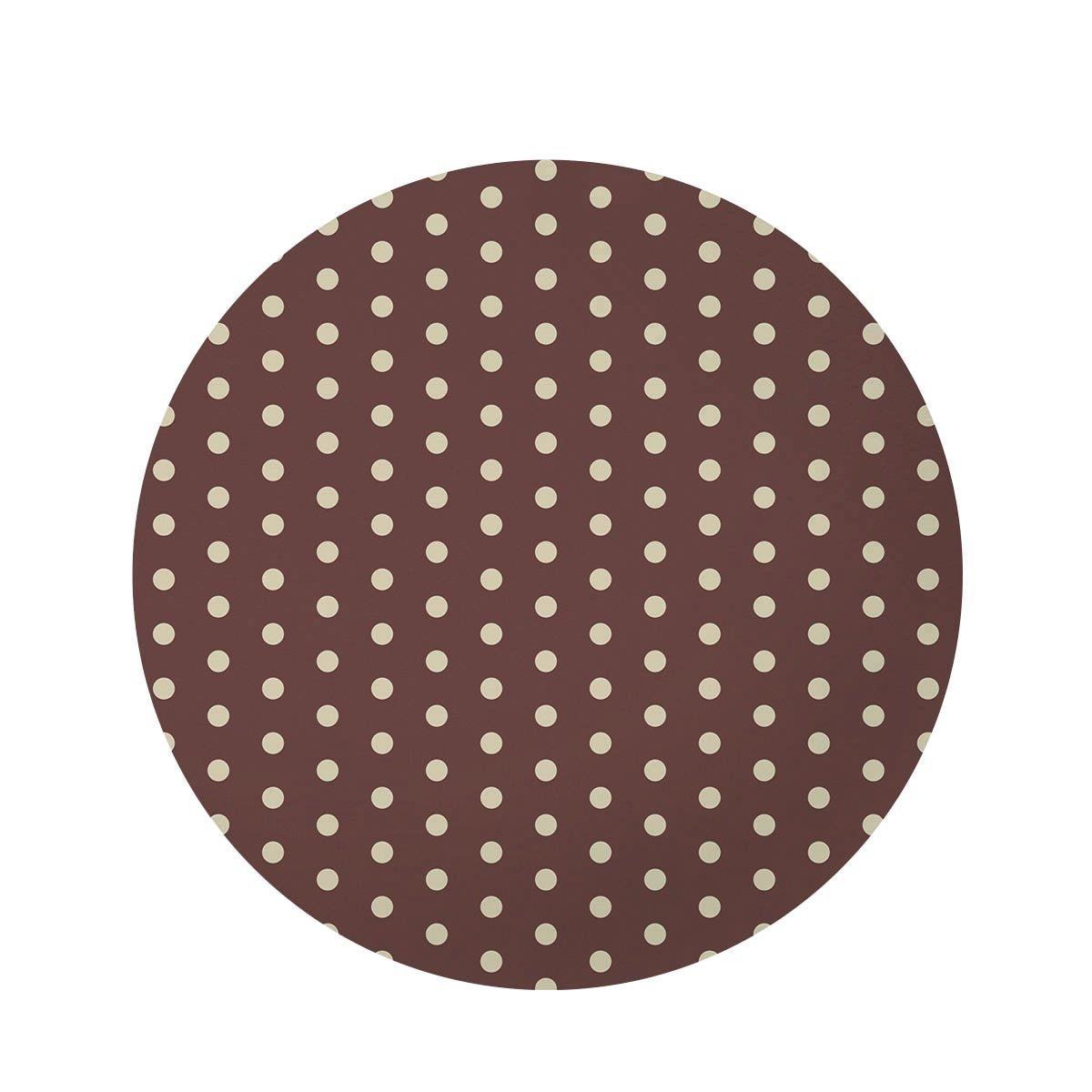 Brown Tiny Polka Dot Round Rug-grizzshop