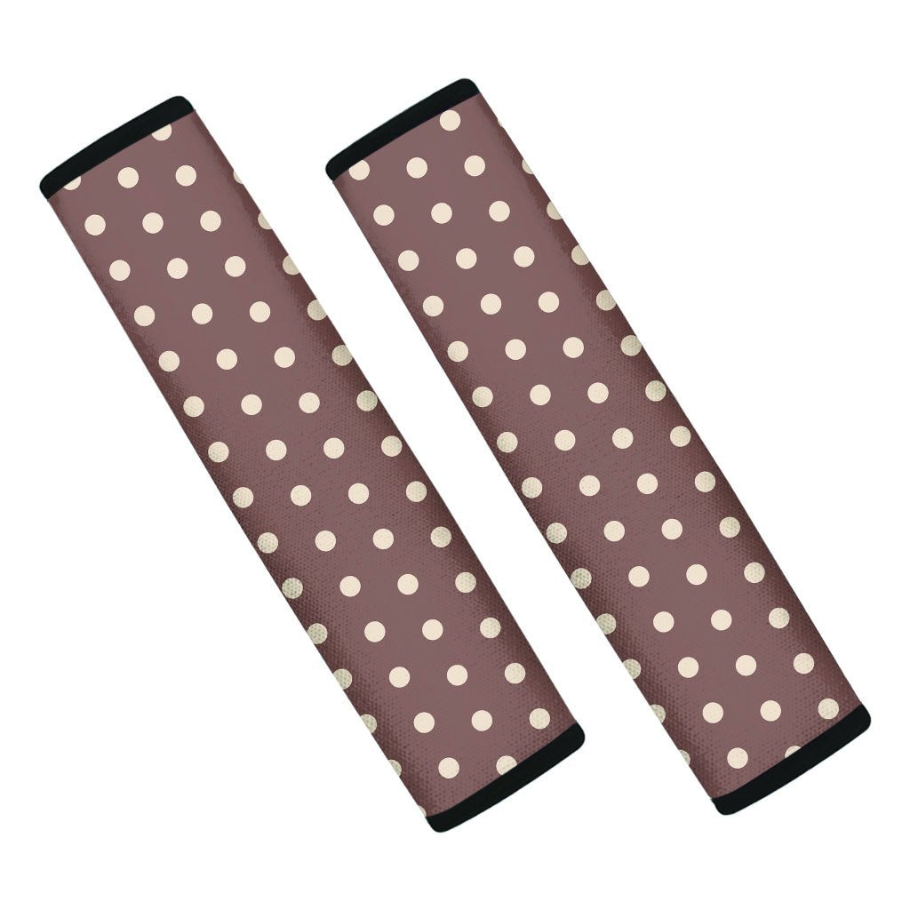 Brown Tiny Polka Dot Seat Belt Cover-grizzshop