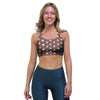 Brown Tiny Polka Dot Sports Bra-grizzshop