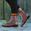 Brown Tiny Polka Dot Women's Boots-grizzshop