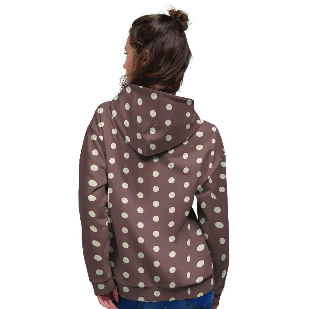 Brown Tiny Polka Dot Women's Hoodie-grizzshop