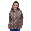 Brown Tiny Polka Dot Women's Hoodie-grizzshop