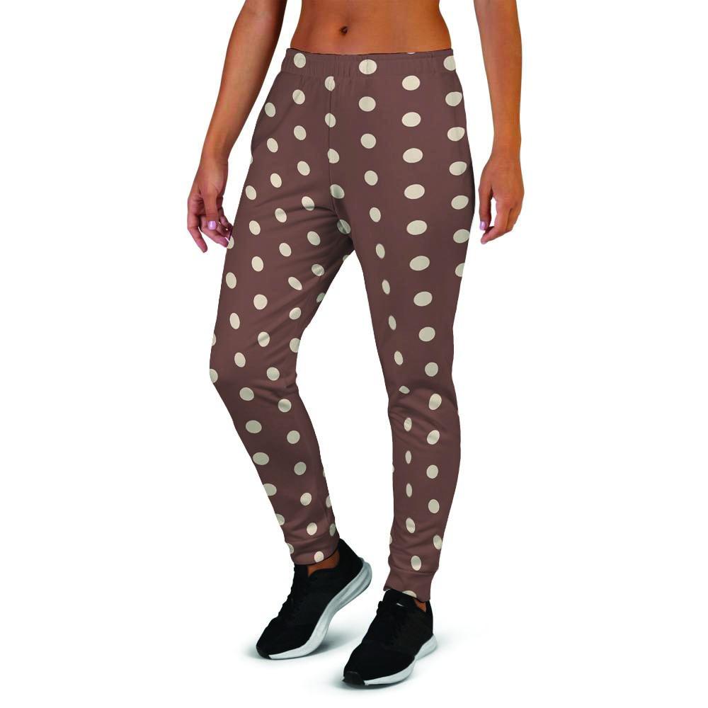 Brown Tiny Polka Dot Women's Joggers-grizzshop