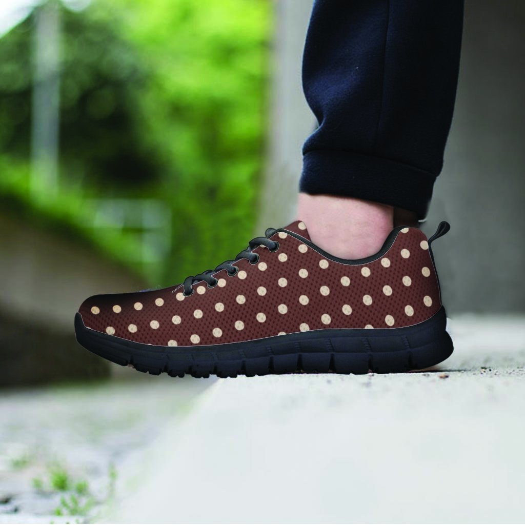 Brown Tiny Polka Dot Women's Sneakers-grizzshop