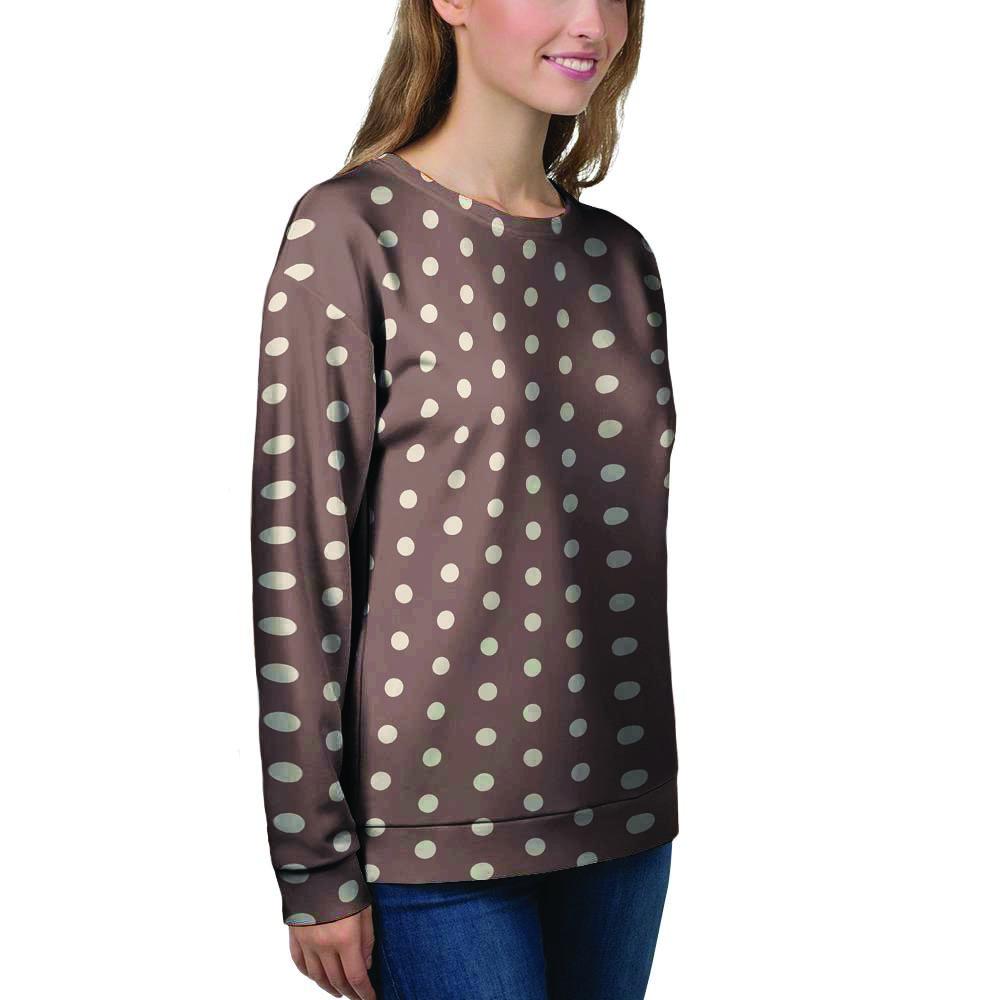 Brown Tiny Polka Dot Women's Sweatshirt-grizzshop