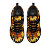 Brown Yellow And Black Camouflage Print Pattern Black Sneaker-grizzshop