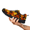 Brown Yellow And Black Camouflage Print Pattern Black Sneaker-grizzshop