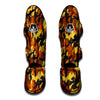 Brown Yellow And Black Camouflage Print Pattern Muay Thai Shin Guards-grizzshop