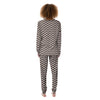 Brown Zigzag Print Pattern Women's Pajamas-grizzshop