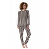 Brown Zigzag Print Pattern Women's Pajamas-grizzshop