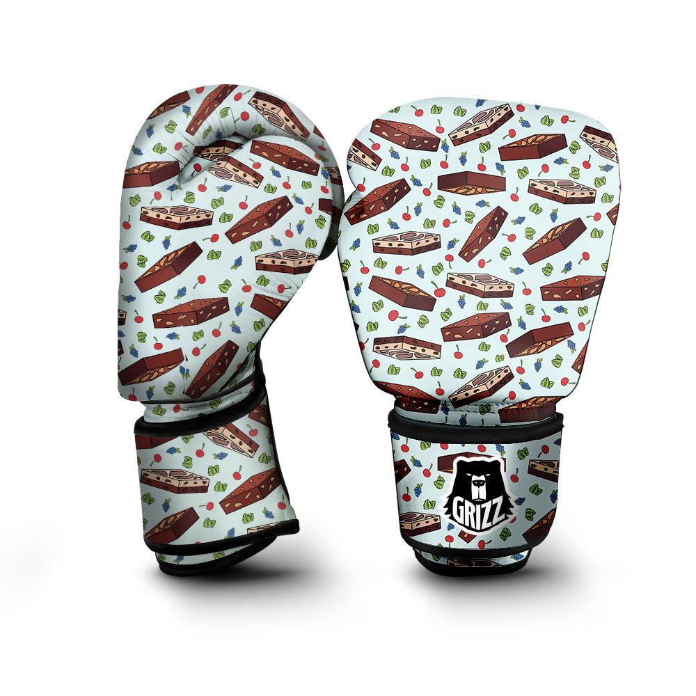 Brownie Brown Print Pattern Boxing Gloves-grizzshop