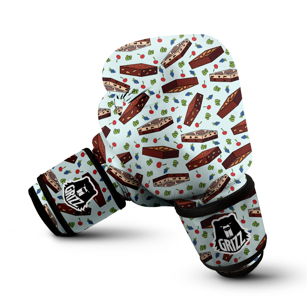 Brownie Brown Print Pattern Boxing Gloves-grizzshop
