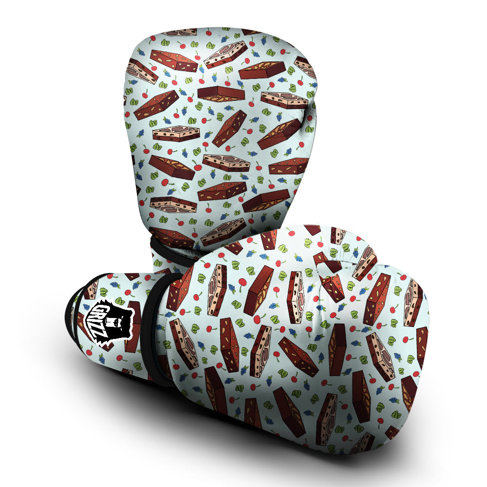 Brownie Brown Print Pattern Boxing Gloves-grizzshop