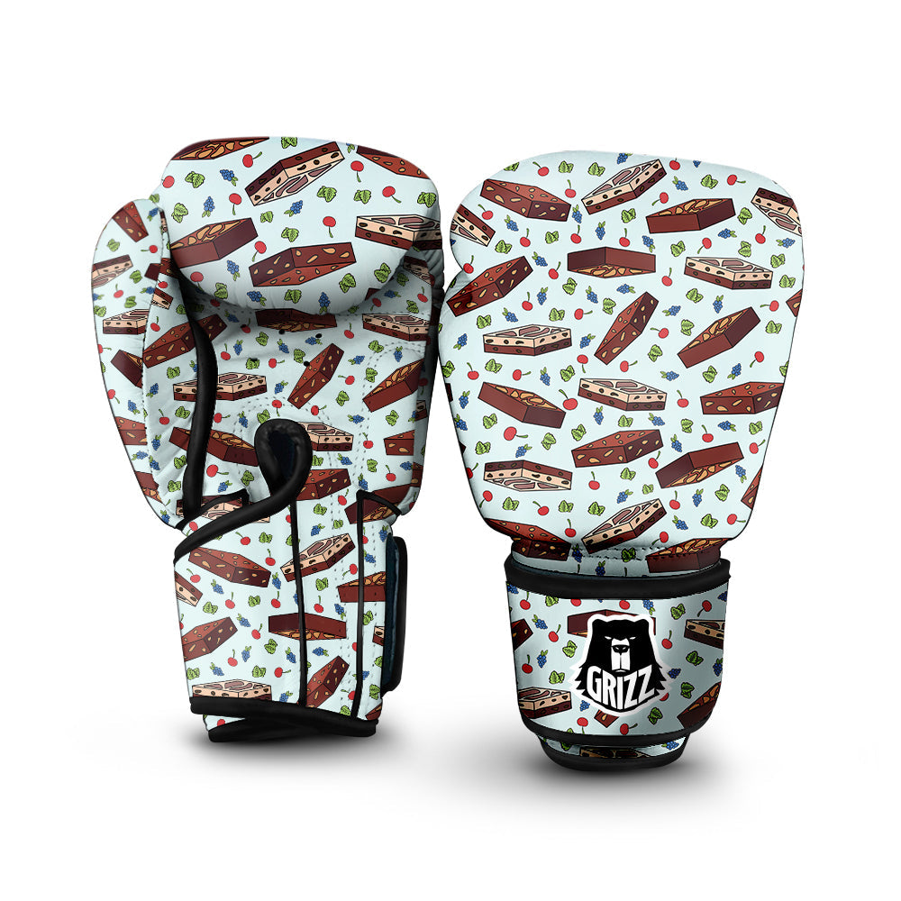 Brownie Brown Print Pattern Boxing Gloves-grizzshop