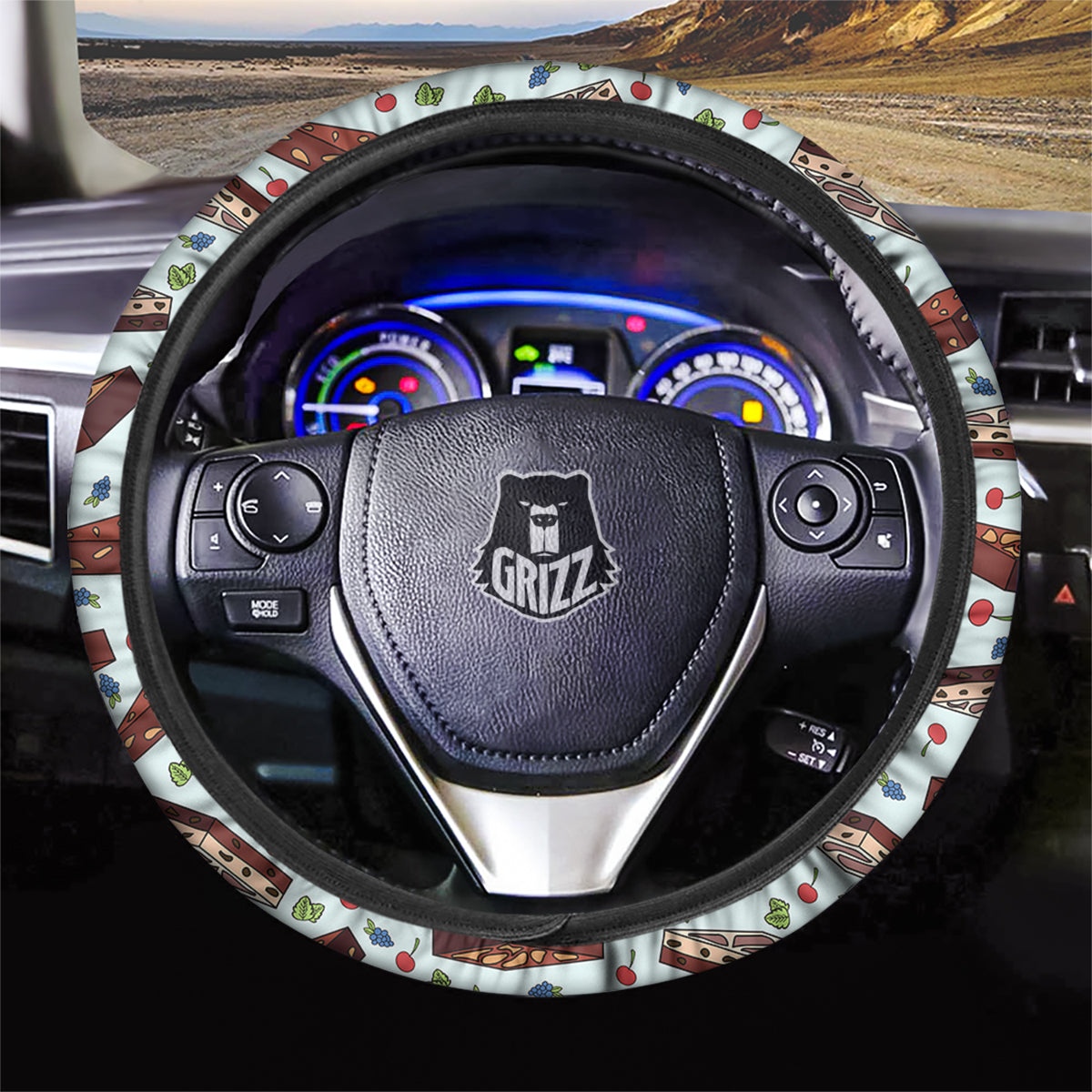 Brownie Brown Print Pattern Car Steering Wheel Cover-grizzshop