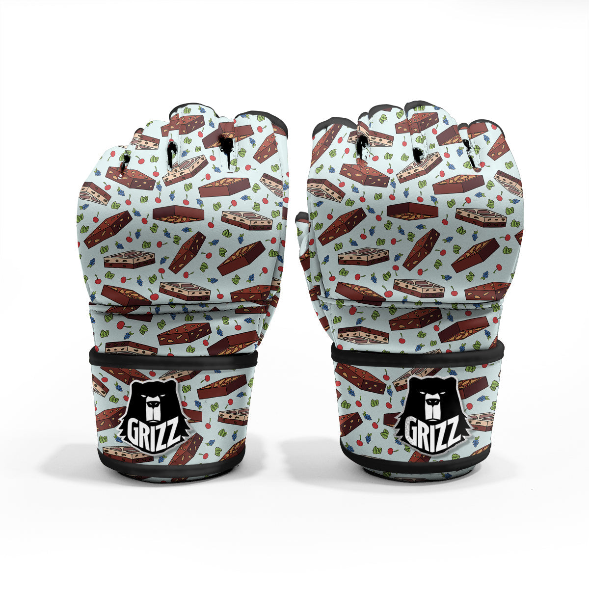 Brownie Brown Print Pattern MMA Gloves-grizzshop