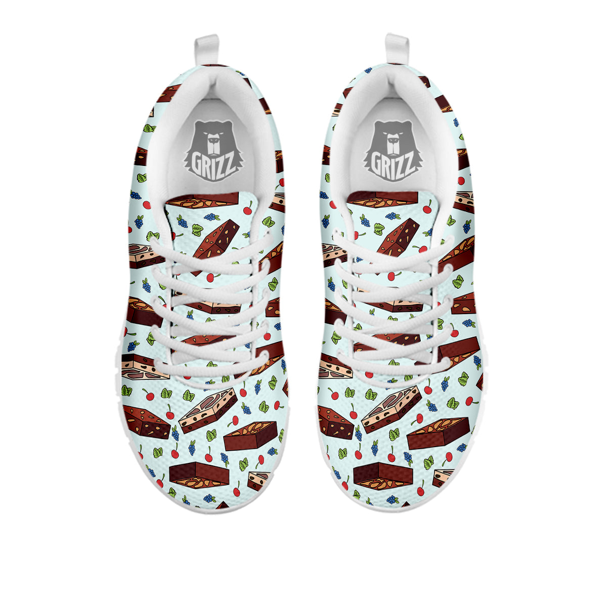 Brownie Brown Print Pattern White Sneaker-grizzshop