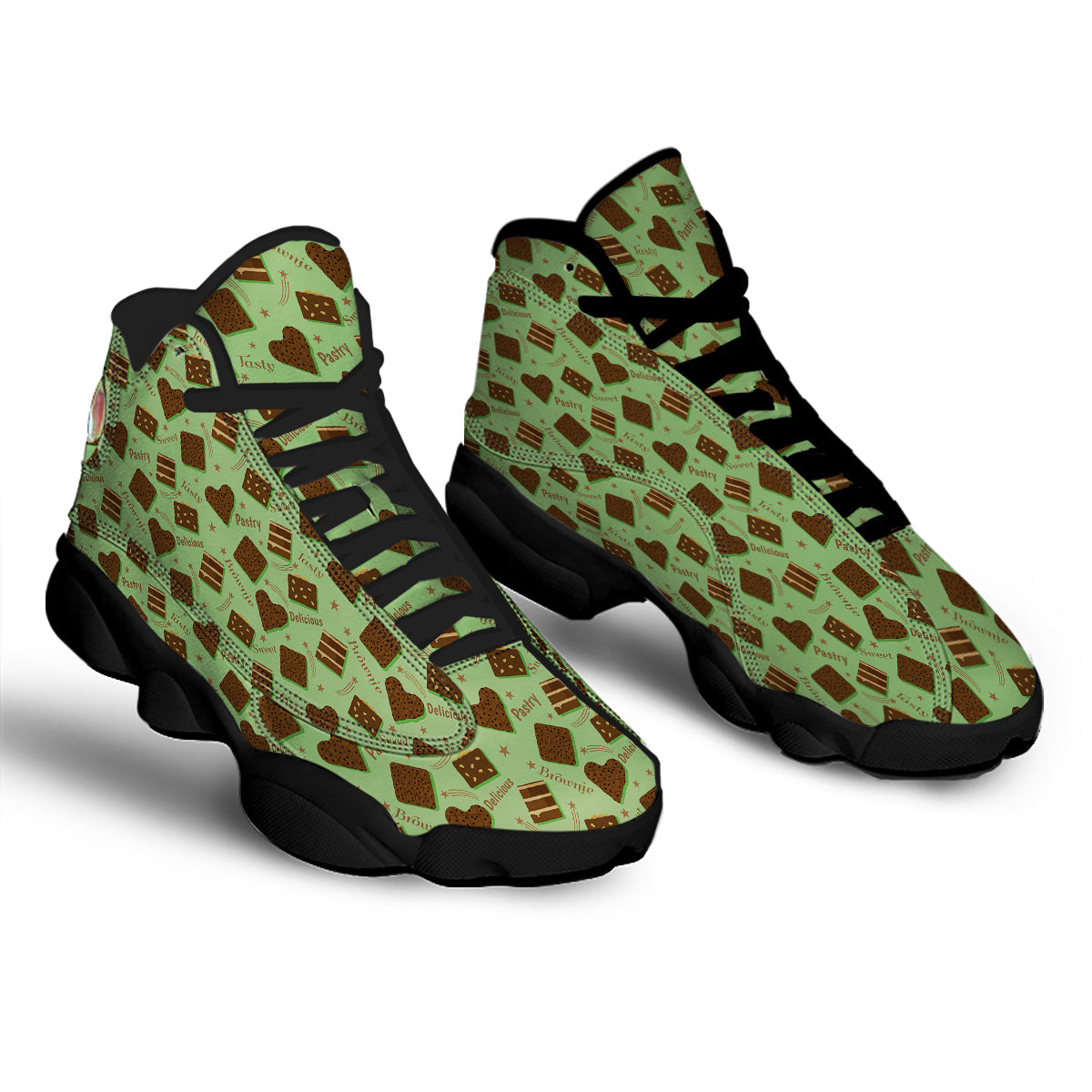Brownie Delicious Print Pattern Black Basketball Shoes-grizzshop
