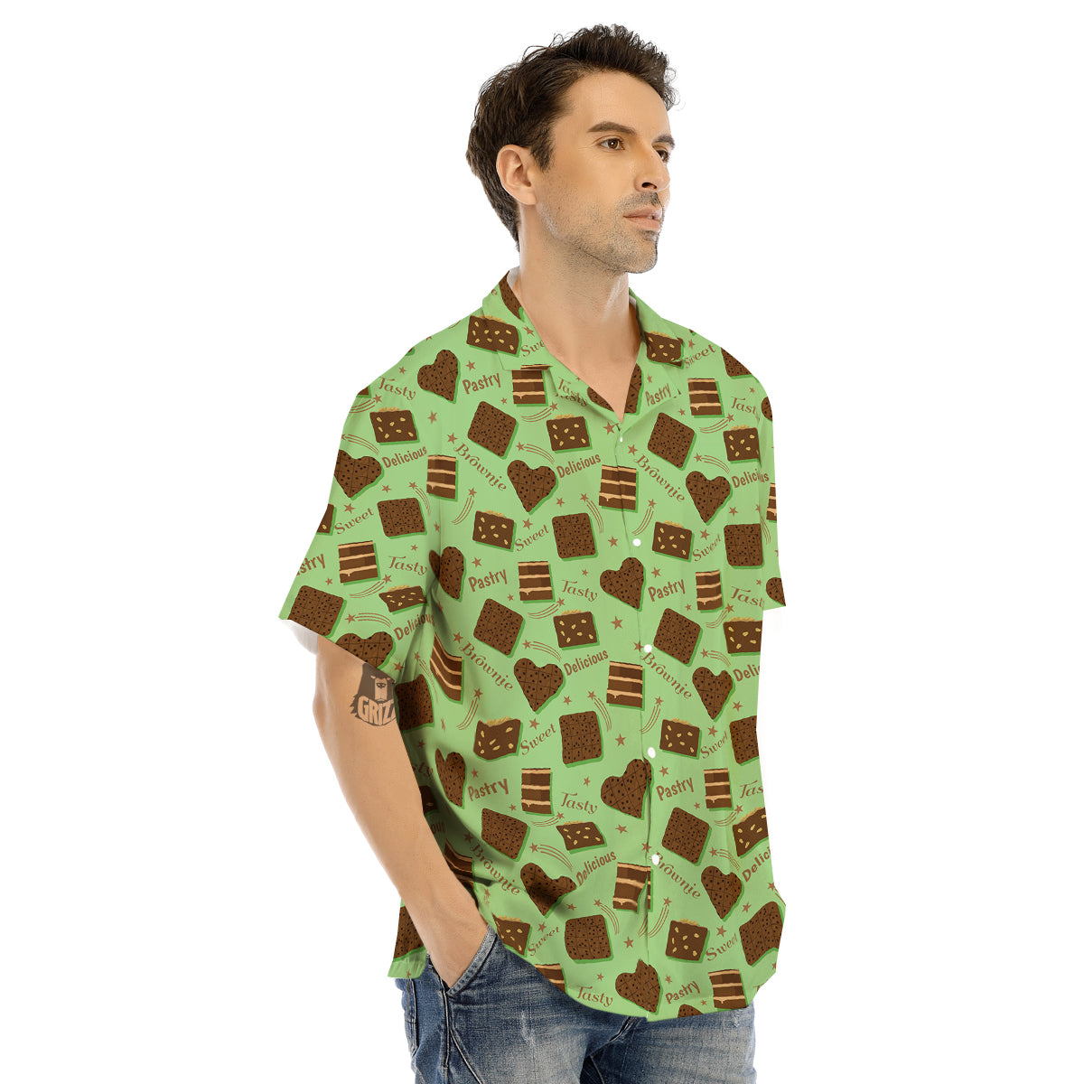 Brownie Delicious Print Pattern Men's Hawaiian Shirt-grizzshop