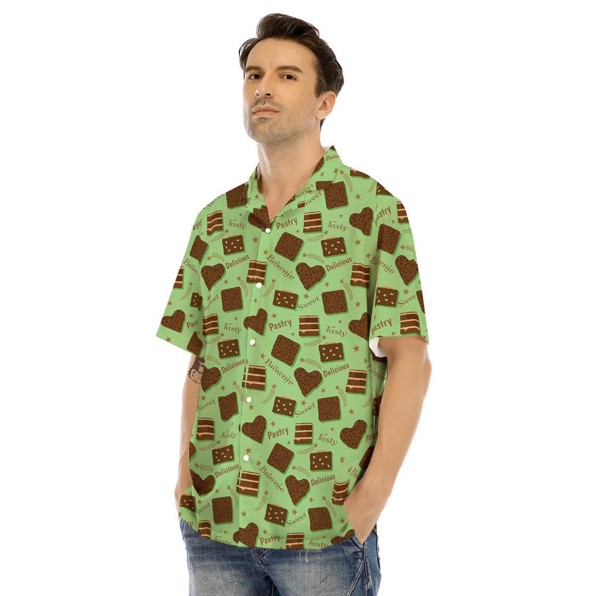 Brownie Delicious Print Pattern Men's Hawaiian Shirt-grizzshop
