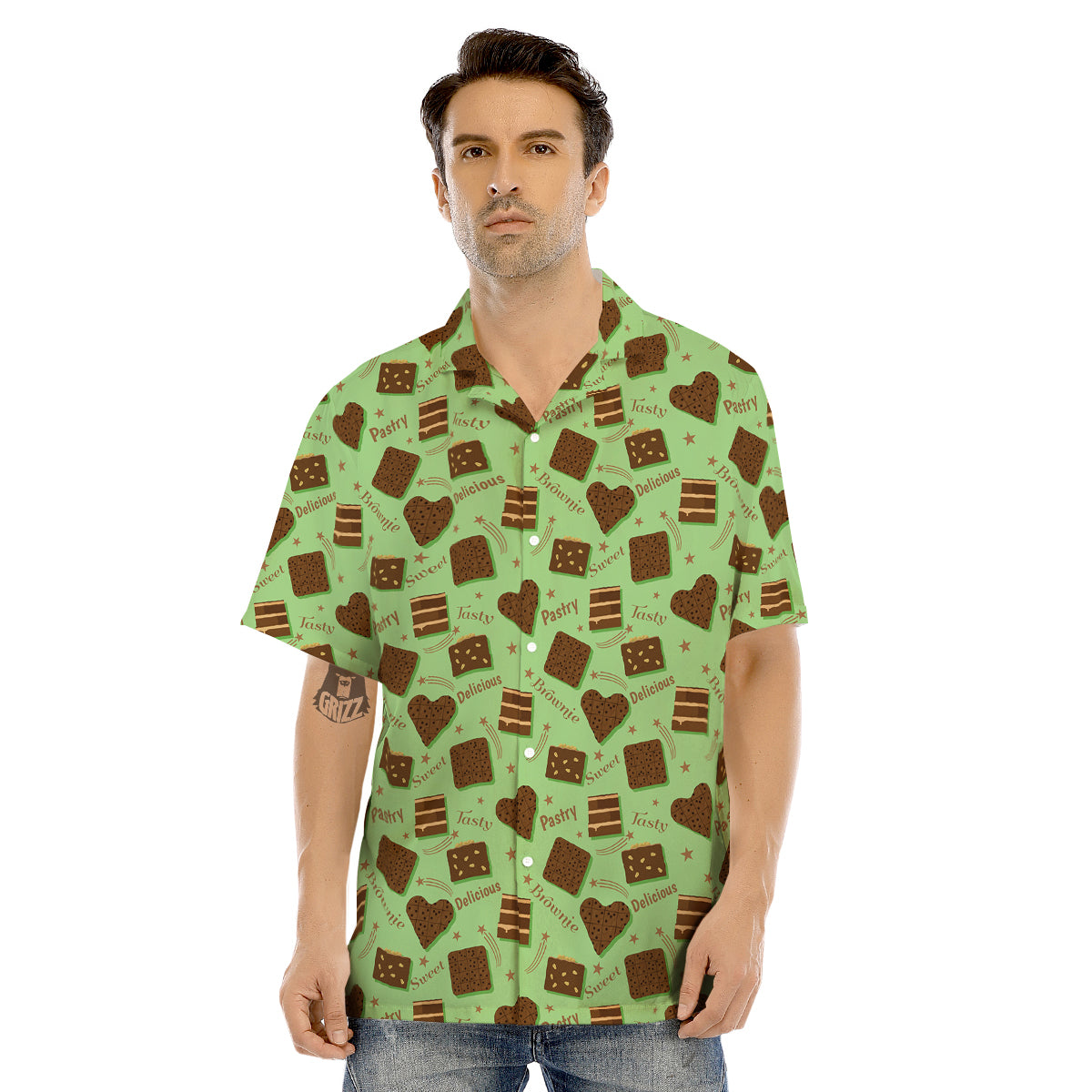 Brownie Delicious Print Pattern Men's Hawaiian Shirt-grizzshop