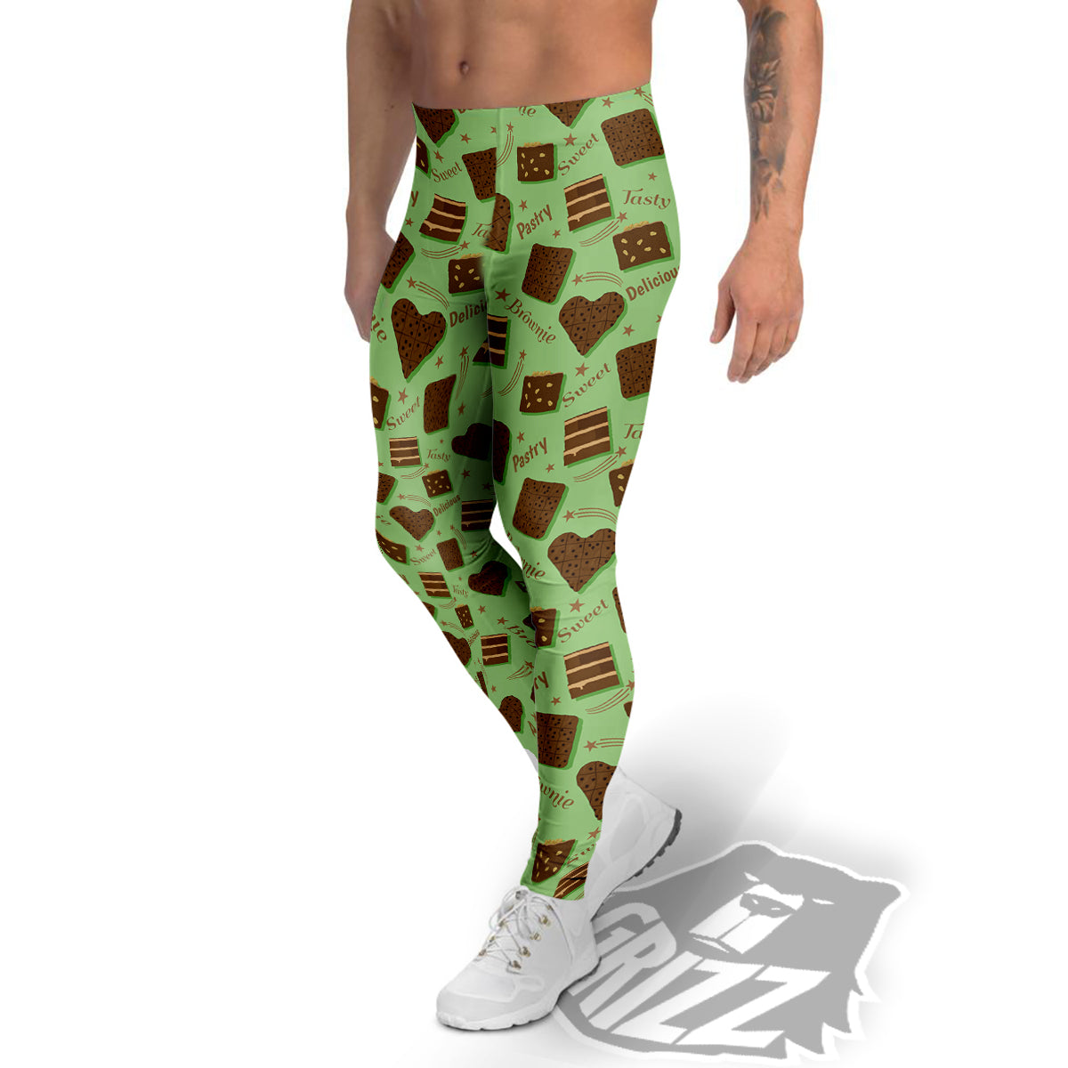 Brownie Delicious Print Pattern Men's Leggings-grizzshop