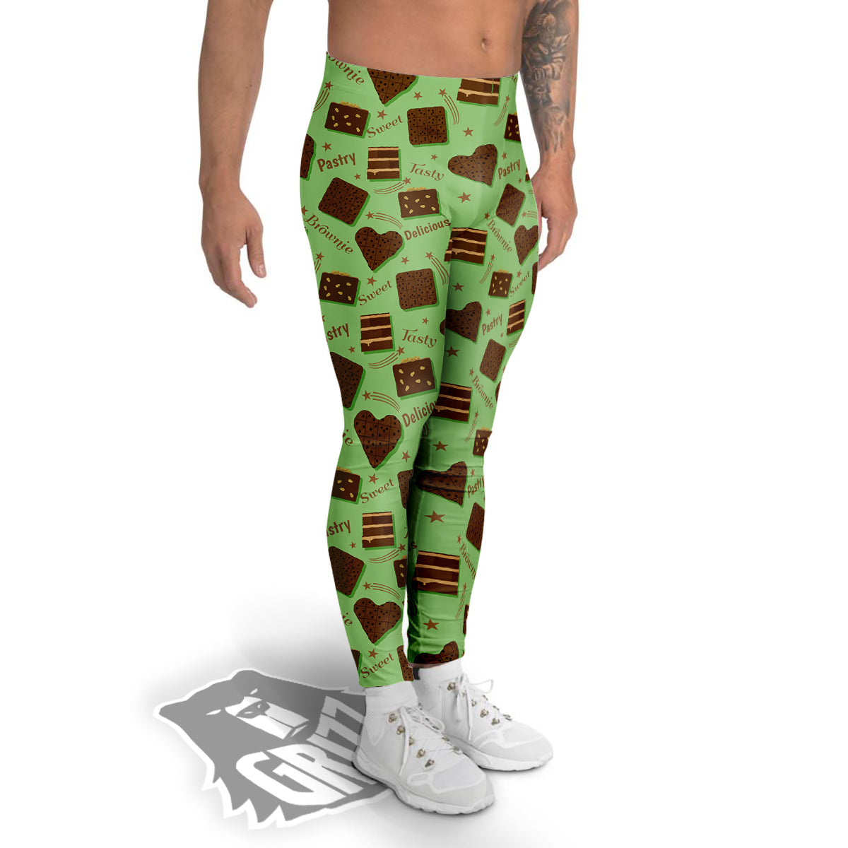 Brownie Delicious Print Pattern Men's Leggings-grizzshop