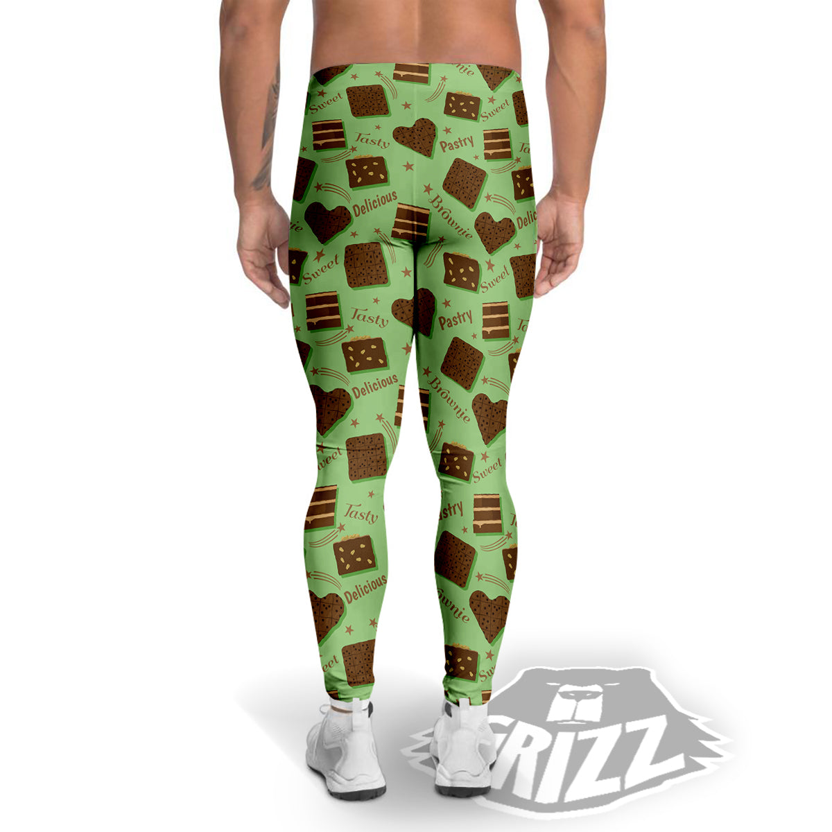 Brownie Delicious Print Pattern Men's Leggings-grizzshop