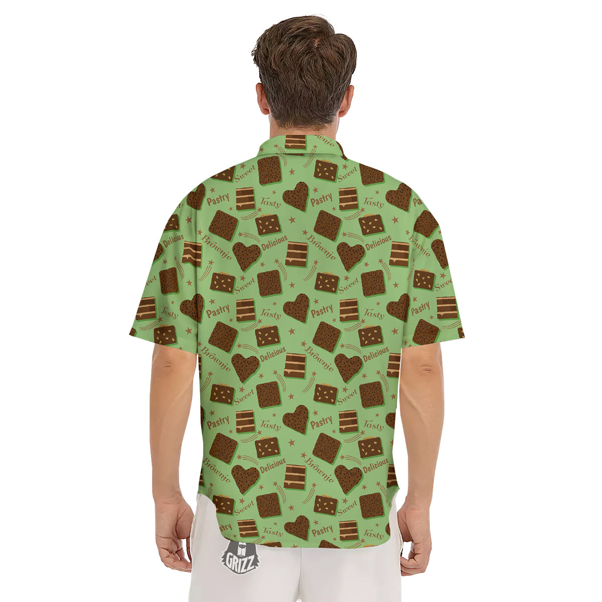 Brownie Delicious Print Pattern Men's Short Sleeve Shirts-grizzshop