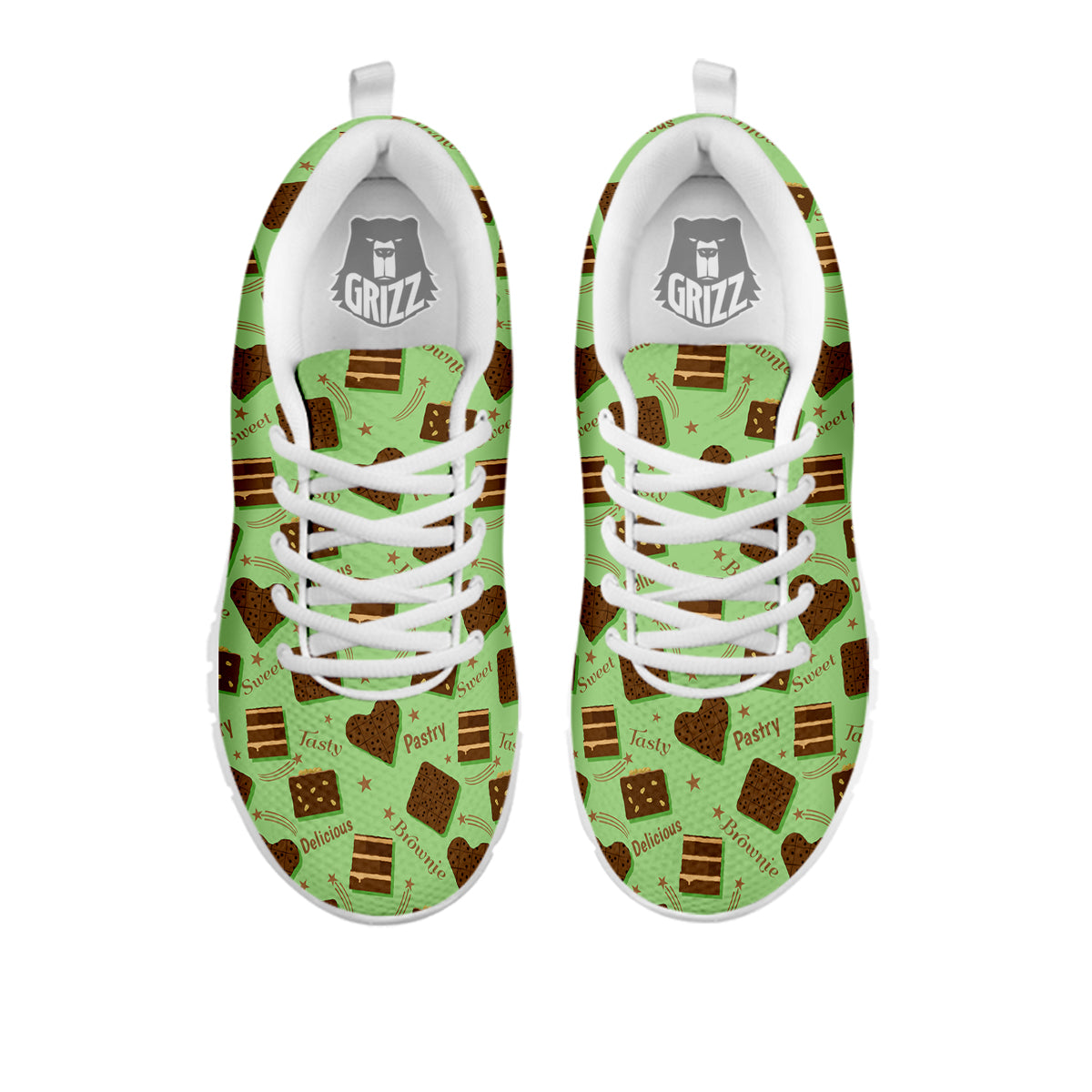 Brownie Delicious Print Pattern White Sneaker-grizzshop