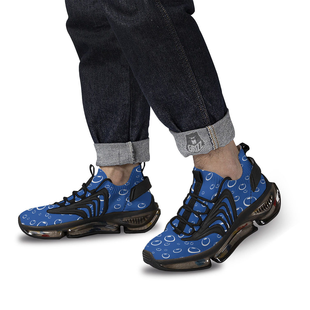 Bubble Ocean Print Pattern Black Gym Shoes-grizzshop