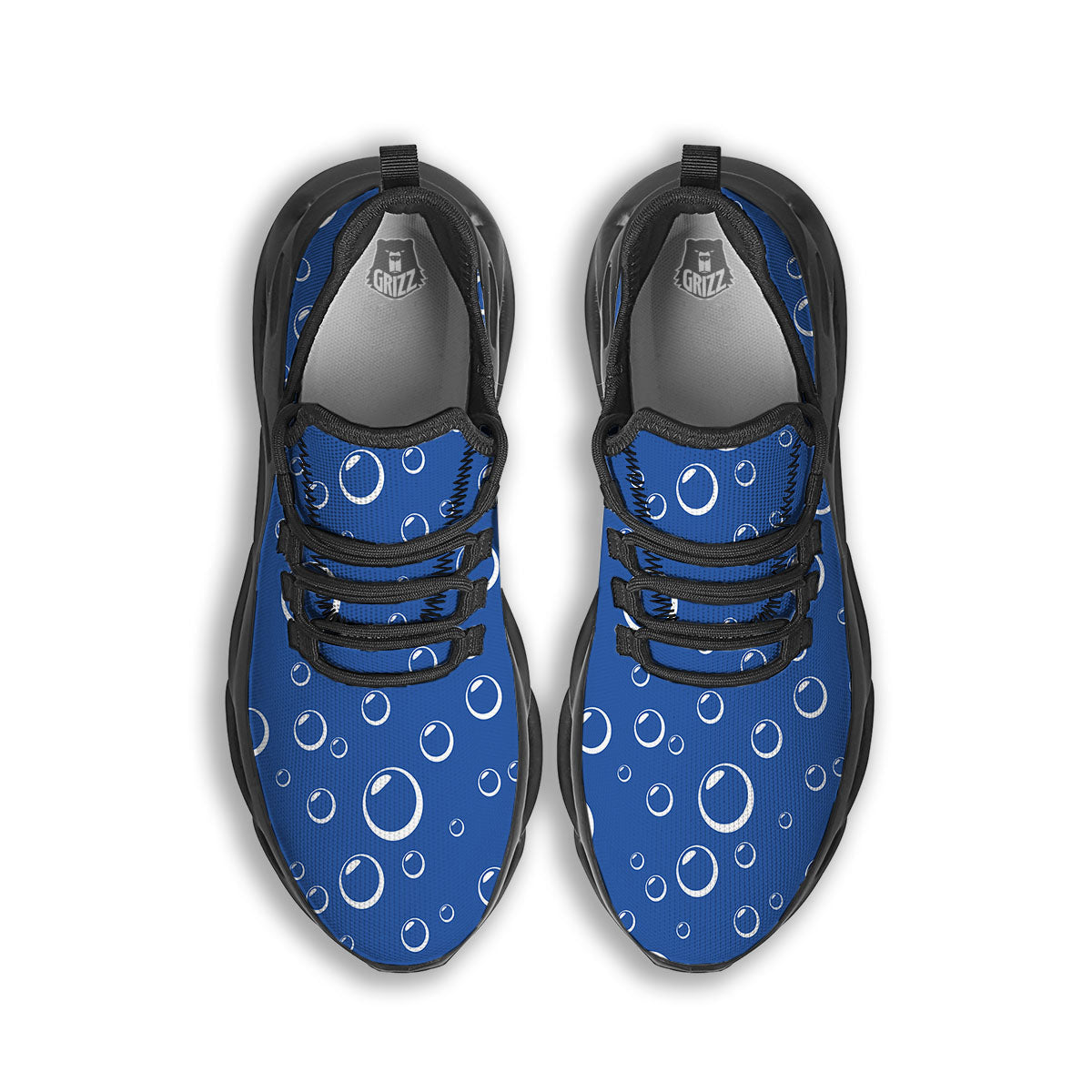 Bubble Ocean Print Pattern Black Running Shoes-grizzshop