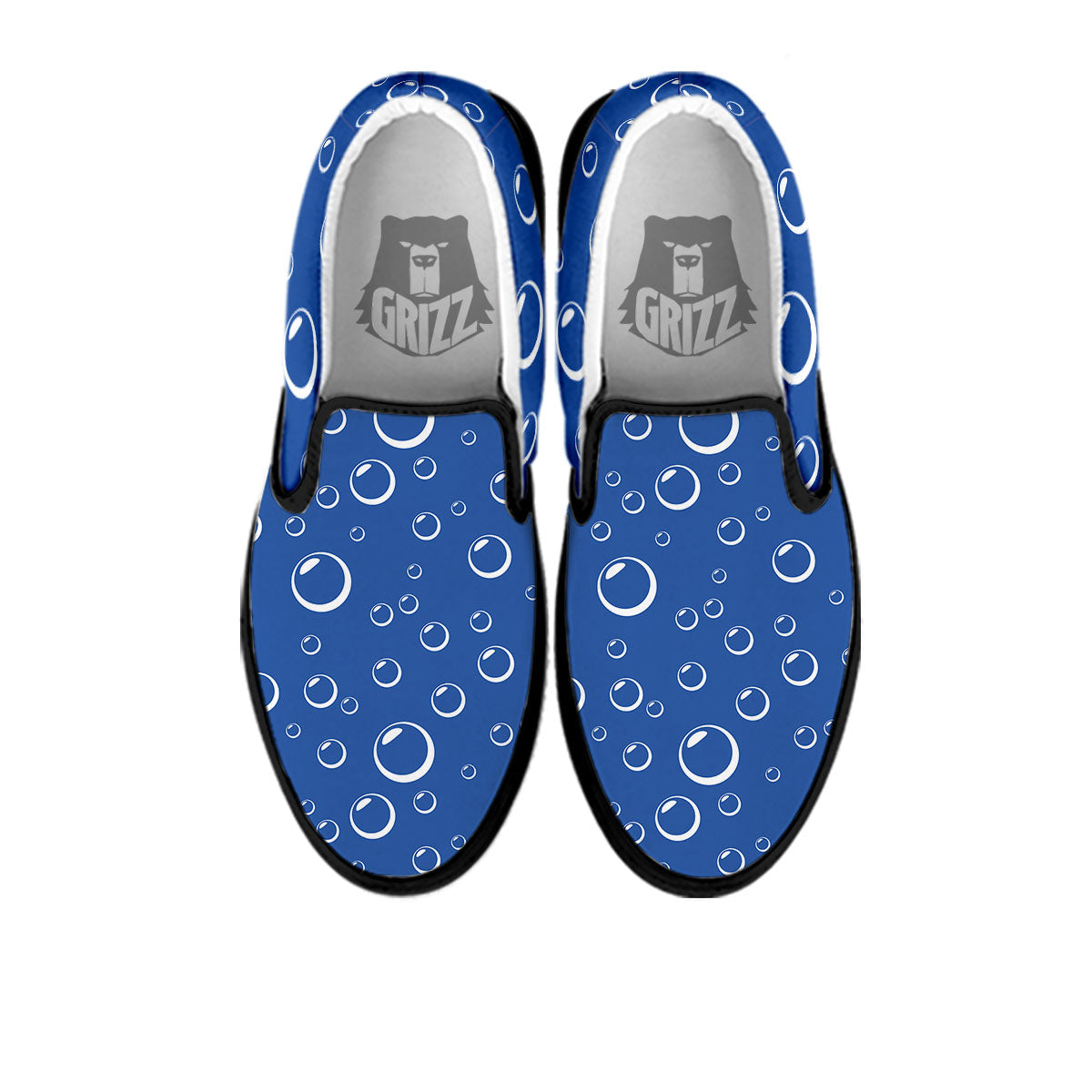 Bubble Ocean Print Pattern Black Slip On Shoes-grizzshop