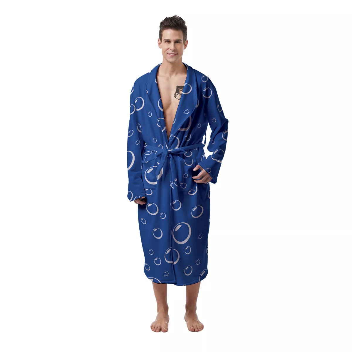 Bubble Ocean Print Pattern Men's Robe-grizzshop