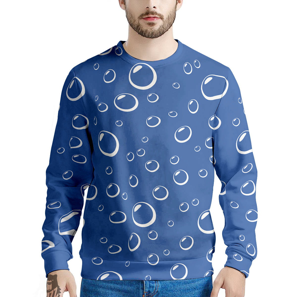 Bubble Ocean Print Pattern Men's Sweatshirt-grizzshop