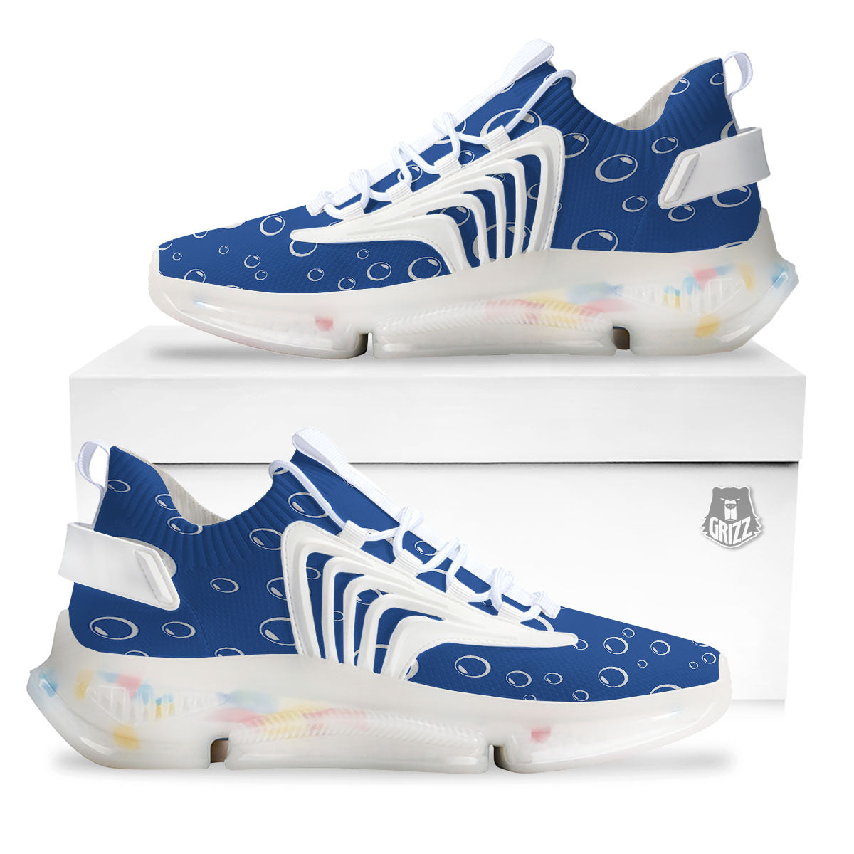 Bubble Ocean Print Pattern White Gym Shoes-grizzshop