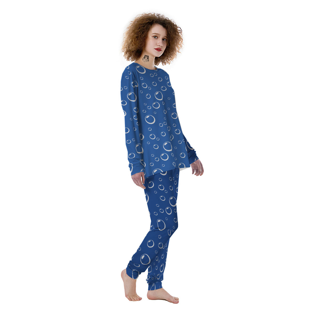 Bubble Ocean Print Pattern Women's Pajamas-grizzshop