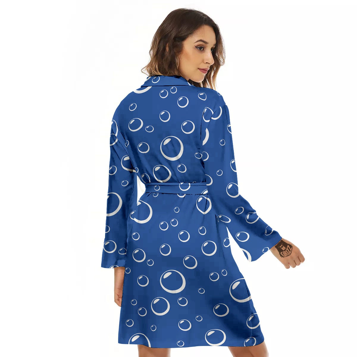 Bubble Ocean Print Pattern Women's Robe-grizzshop