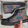 Bubble Psychedelic Print Pattern Black High Top Shoes-grizzshop