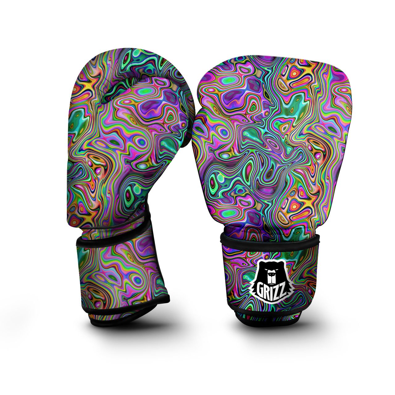 Bubble Psychedelic Print Pattern Boxing Gloves-grizzshop