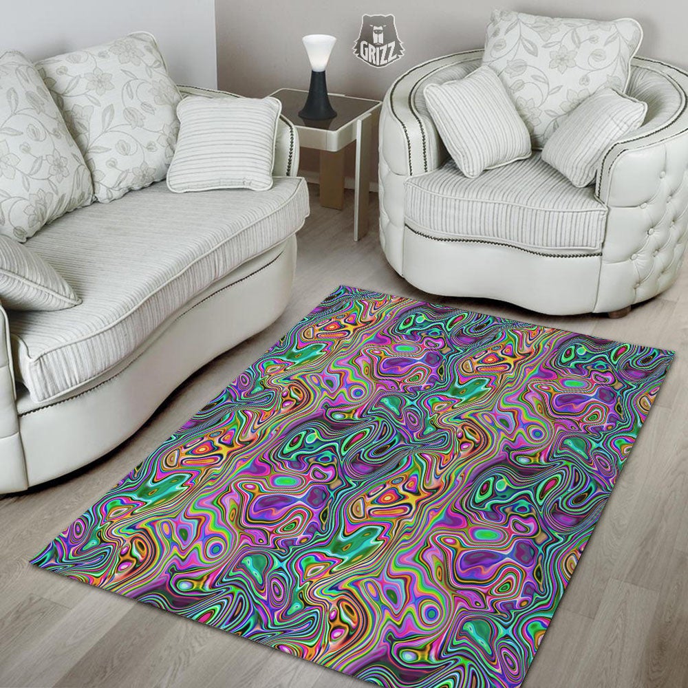 Bubble Psychedelic Print Pattern Floor Mat-grizzshop