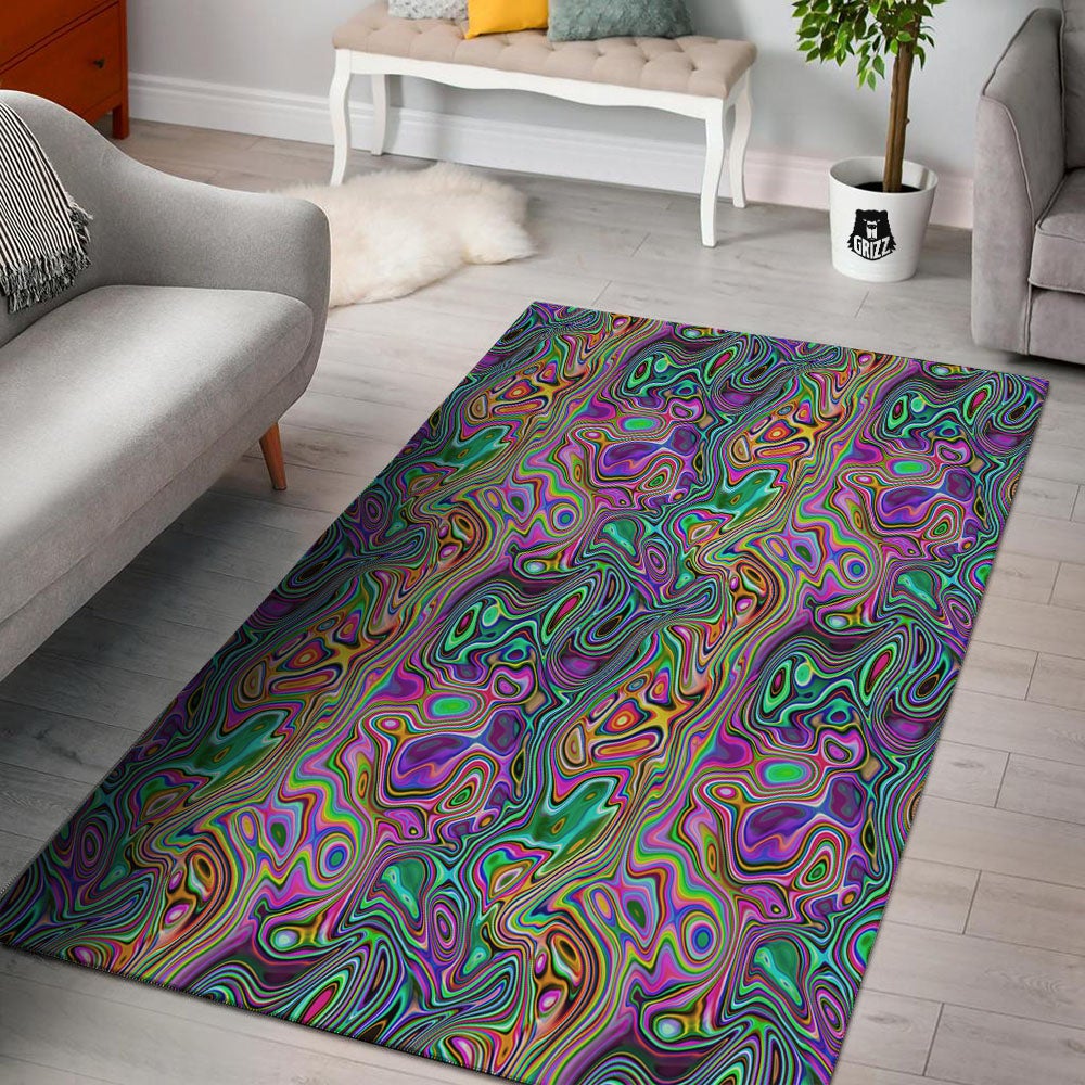 Bubble Psychedelic Print Pattern Floor Mat-grizzshop