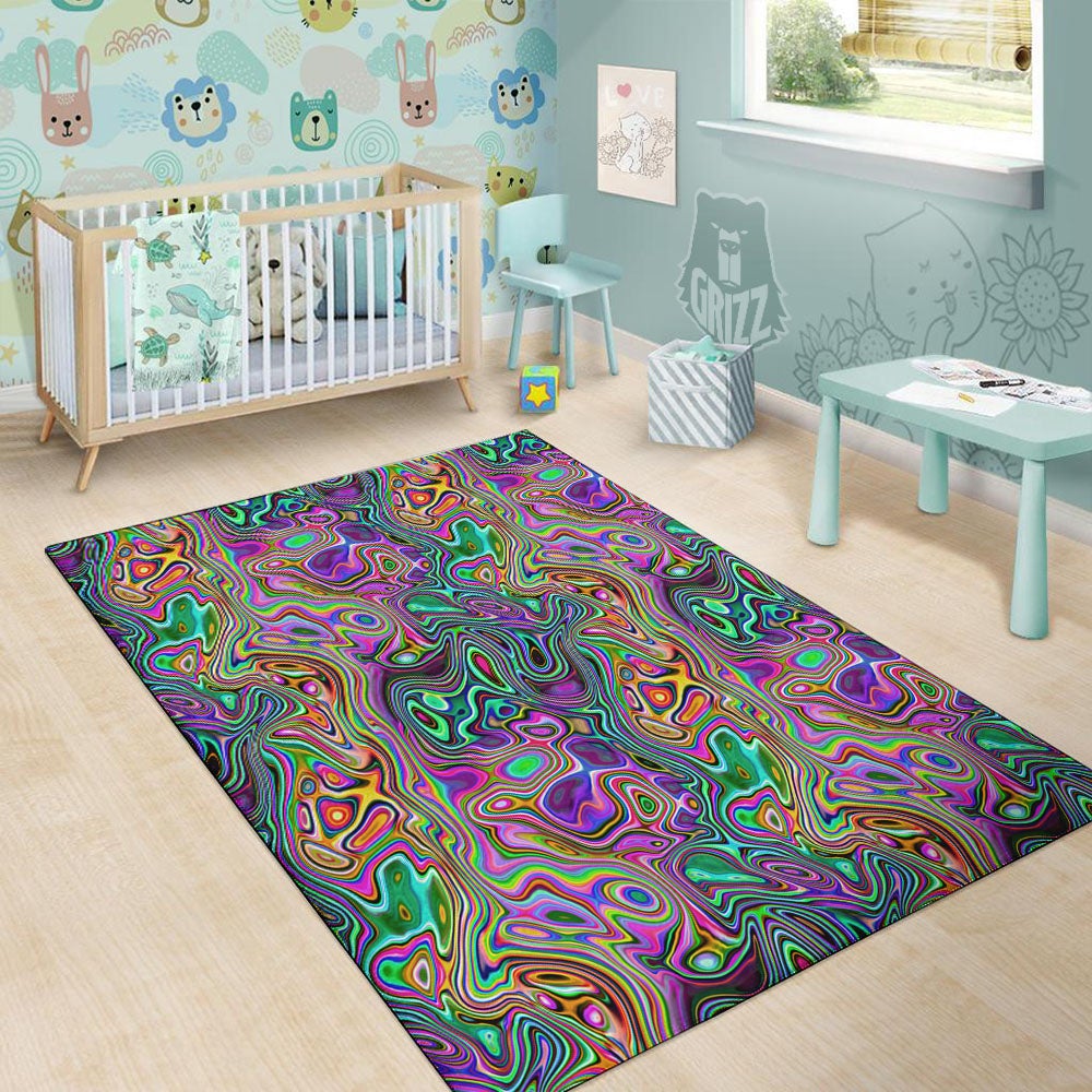 Bubble Psychedelic Print Pattern Floor Mat-grizzshop